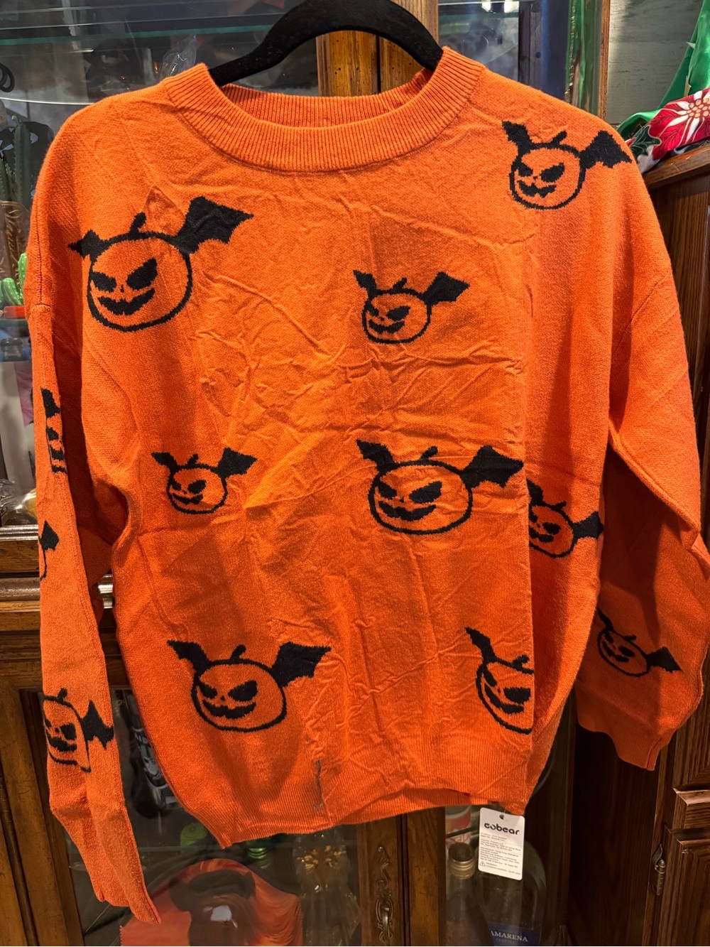 Kids Orange Halloween Pumpkin Crewneck Sweater